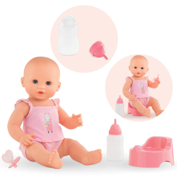 Corolle Mon Grand Poupon Baby Doll Sling for 14 & 17 Dolls - Pink/Wh