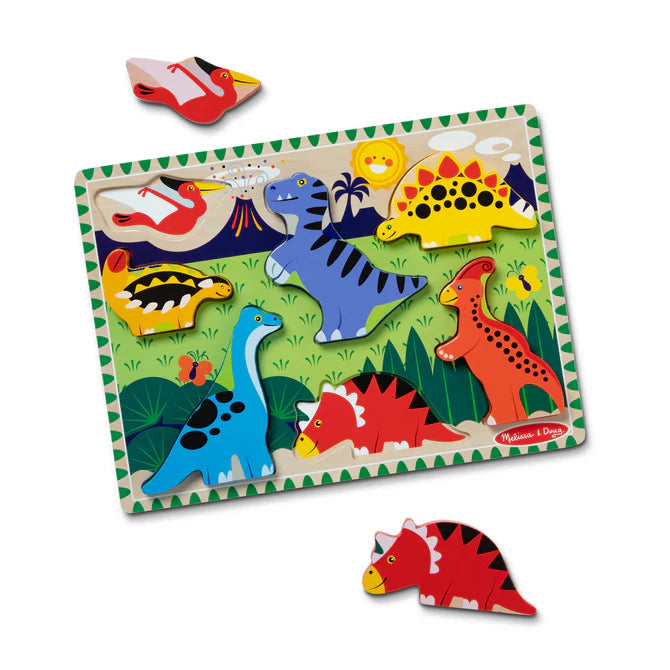 Melissa Doug Chunky Puzzle Dinosaurs 7 Pieces