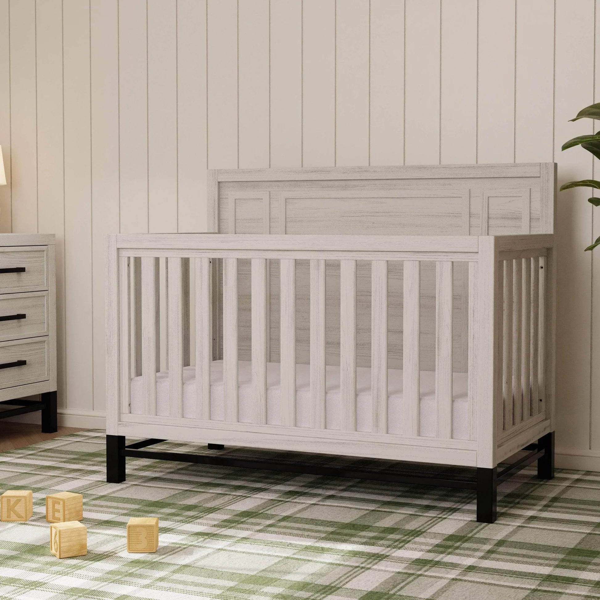 Monogram Newbern 4 in 1 Convertible Crib White Driftwood