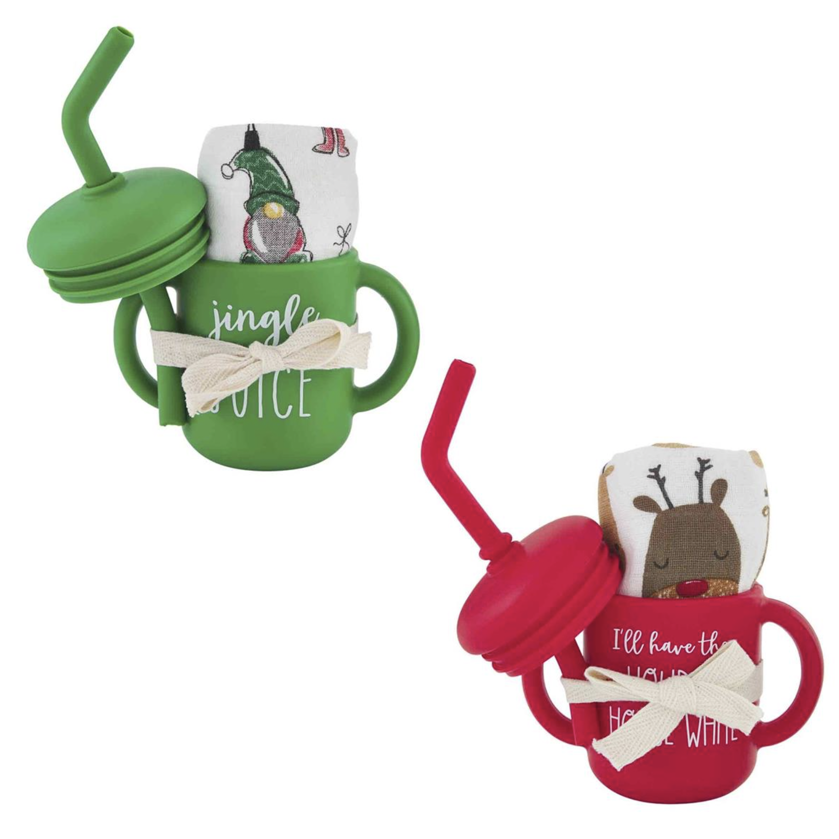 Mud Pie Christmas Bib & Cup Set