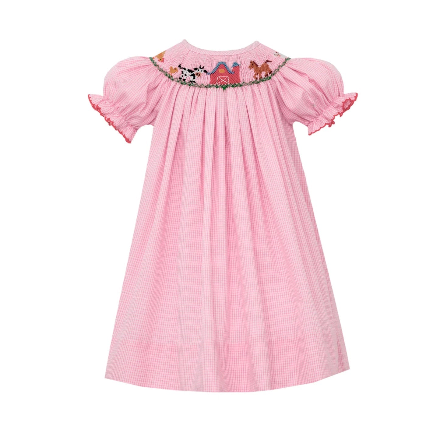 Girls outlet Embroidered Pink Short Sleeve Dress