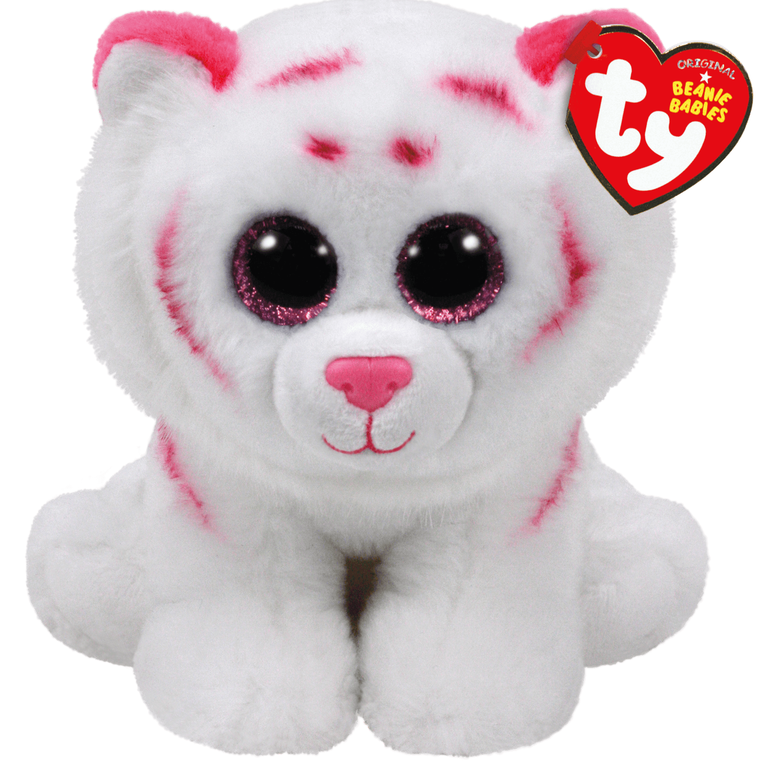 Ty Beanie Babies Tabor Pink & White Tiger Regular - 8