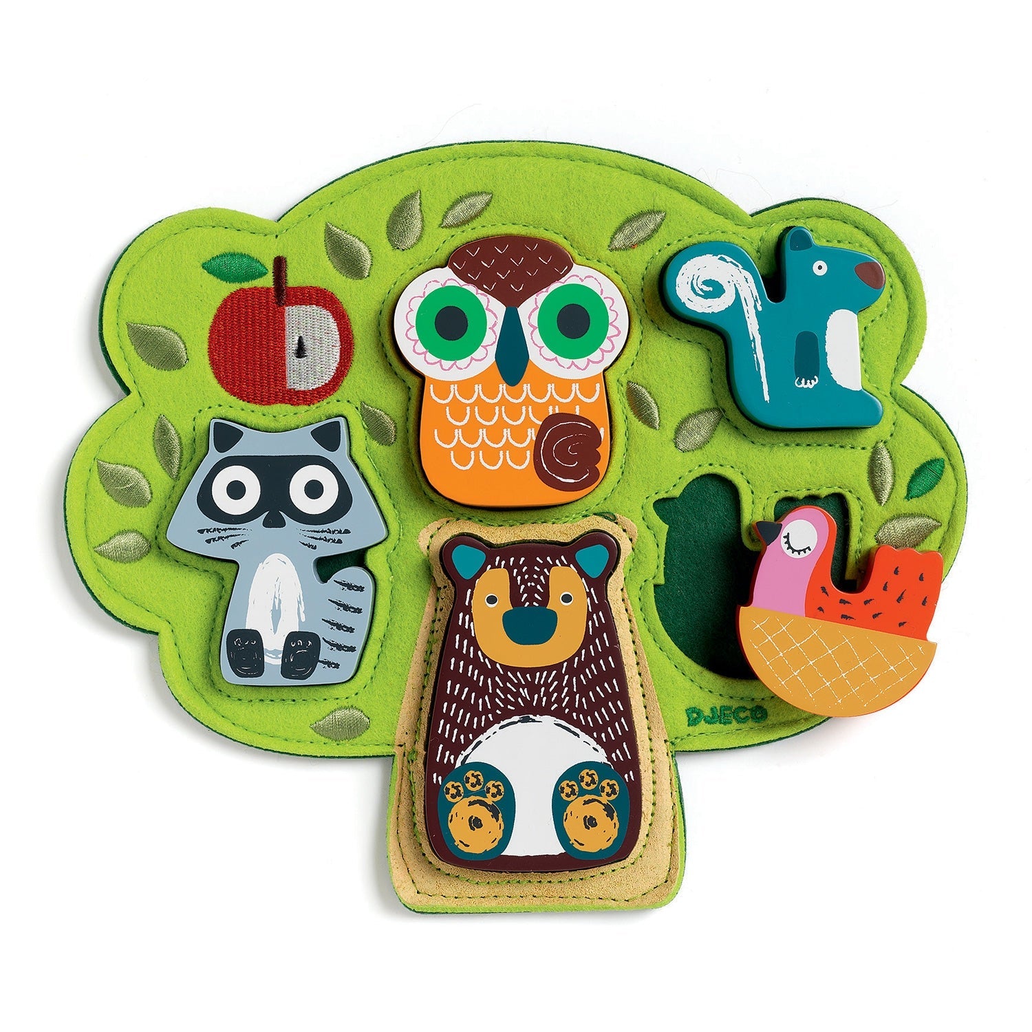 DJECO Oski 5 Piece Wood Felt Puzzle