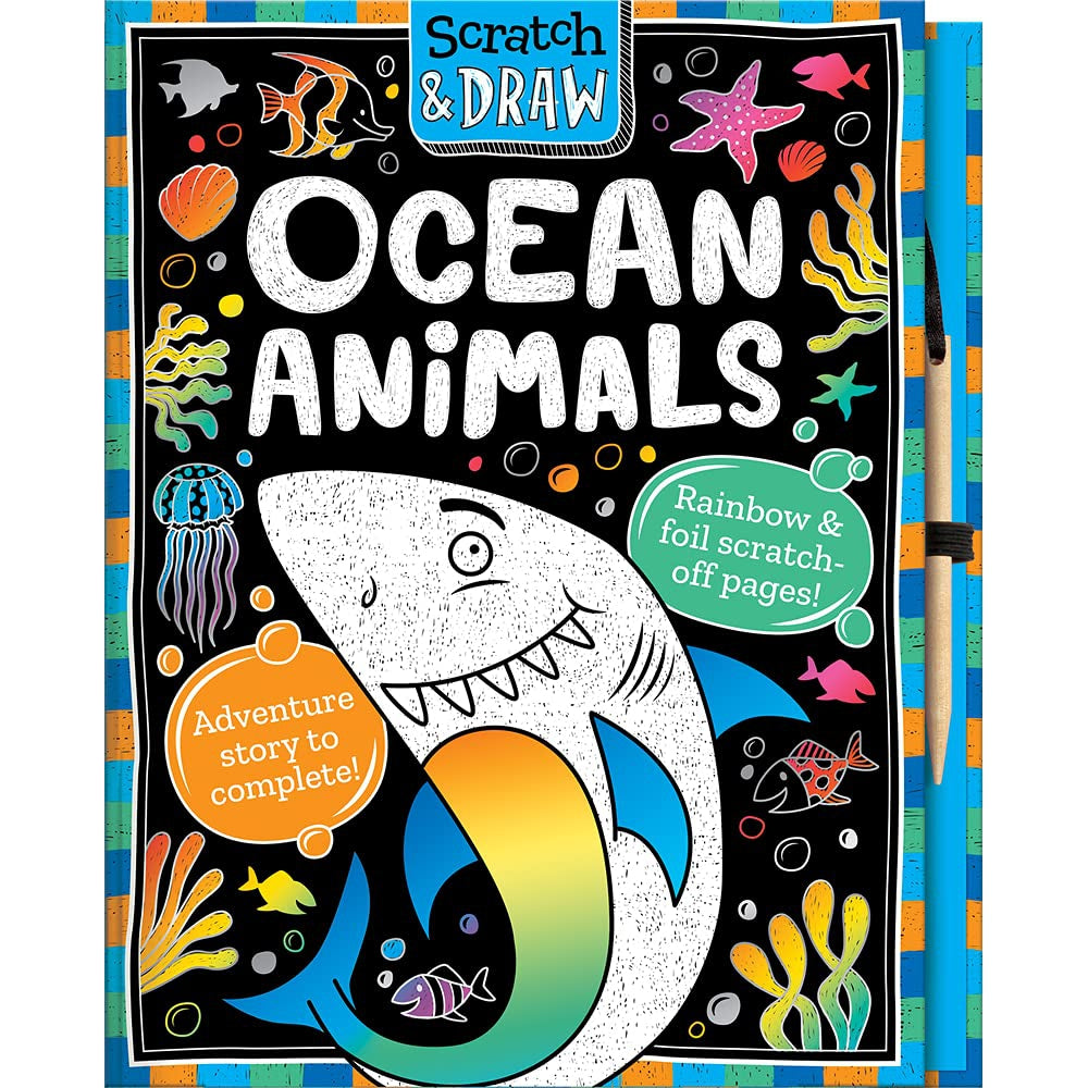 Ecam 48 Pcs Scratch Art Paper, Sea creatures Scratch Art for Kids