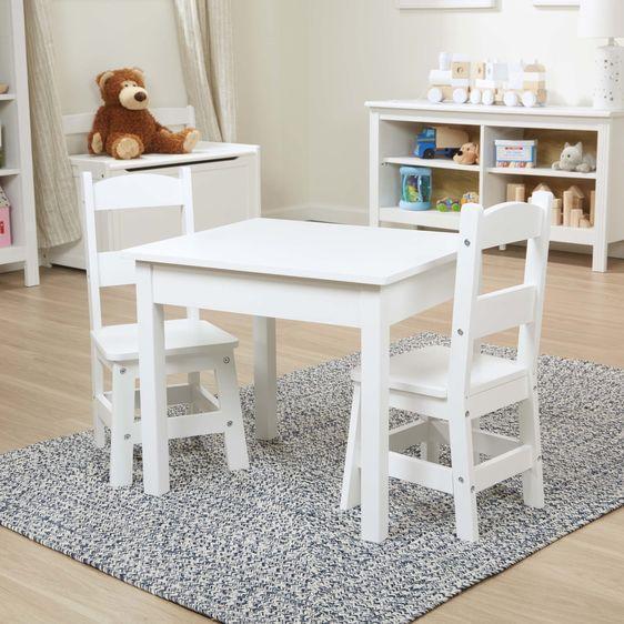 Melissa Doug Wooden Table Chairs White