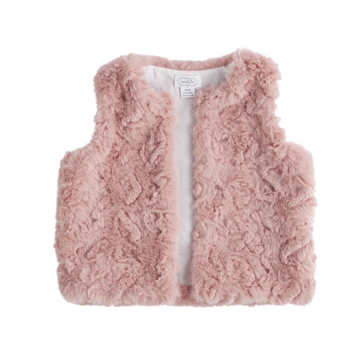 Mud Pie Pink Fur Vest