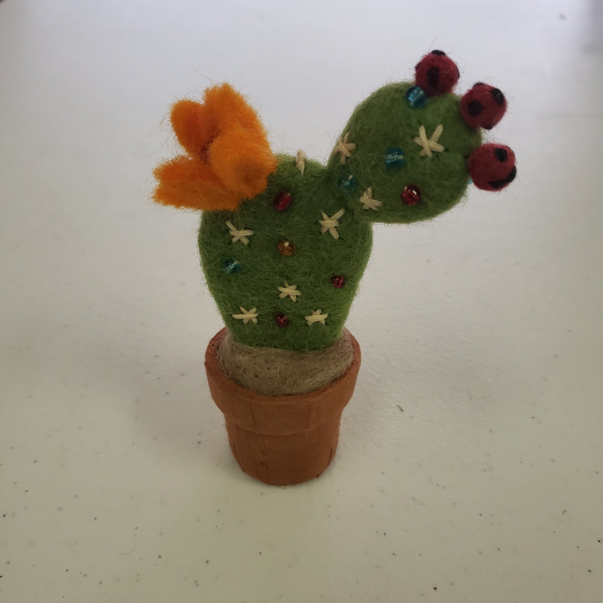 Wool - DZI Handmade Felt Cactus Prickly Pear Ornament