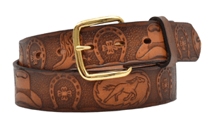 3D Belt Company Toddler Boys' 3D Belt 1 1/4" Embossed With Horses - Brown-M & F Western Products-Little Giant Kidz