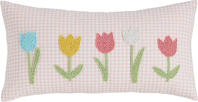 Mud Pie Tulip Easter Pillow