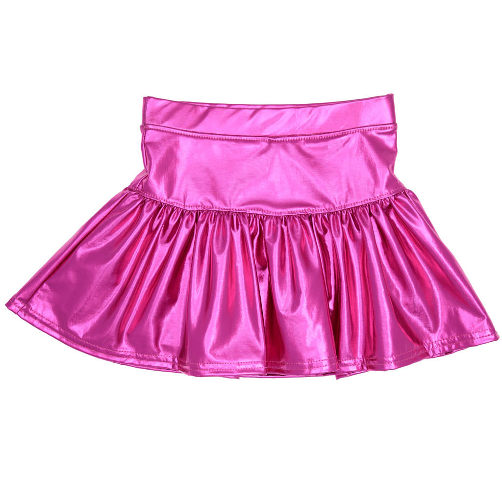 Azarhia Gathered Skort - Metallic Hot Pink-AZARHIA-Little Giant Kidz