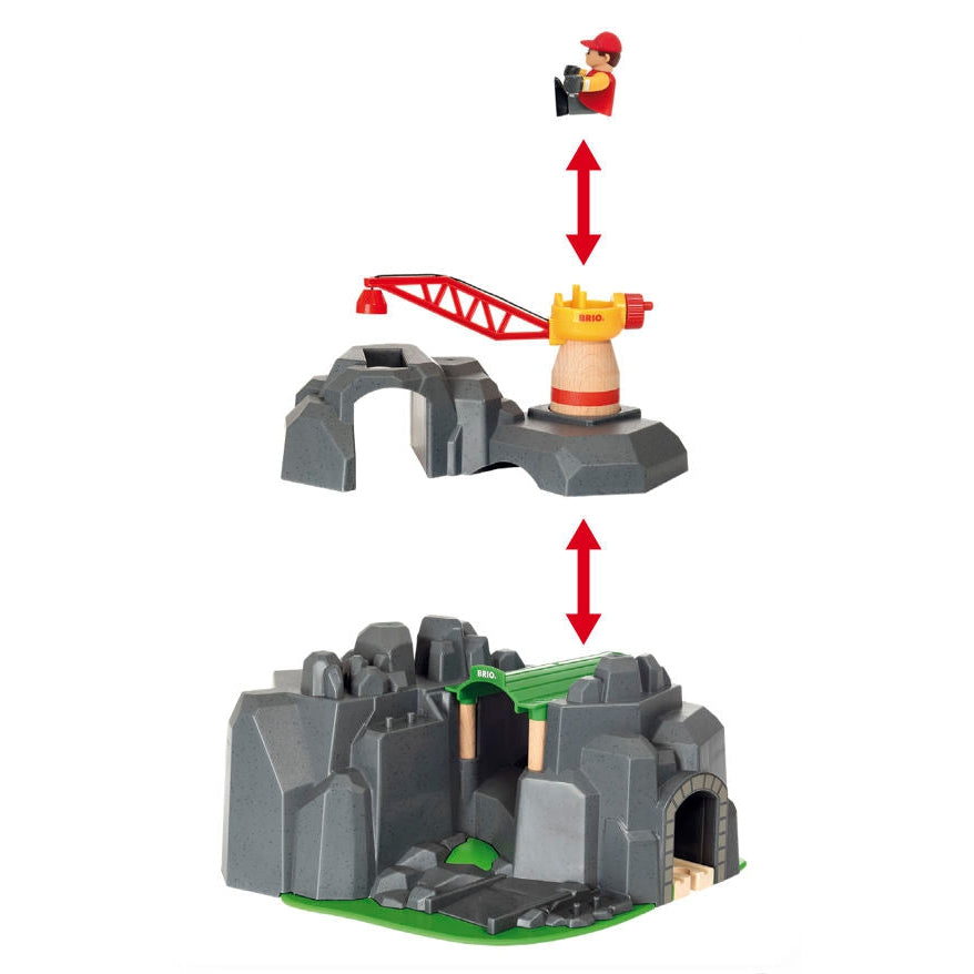 BRIO World Crane & Mountain Tunnel-BRIO-Little Giant Kidz