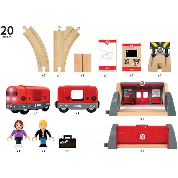 BRIO World Metro Railway Set-BRIO-Little Giant Kidz