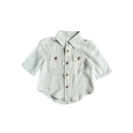 Baby Sprouts Boy's Utility Shirt- Oyster-Baby Sprouts-Little Giant Kidz