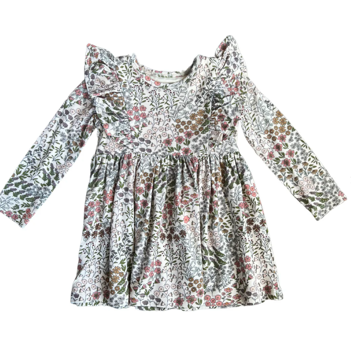 Baby Sprouts Ruffle Dress- Winter Floral-Baby Sprouts-Little Giant Kidz