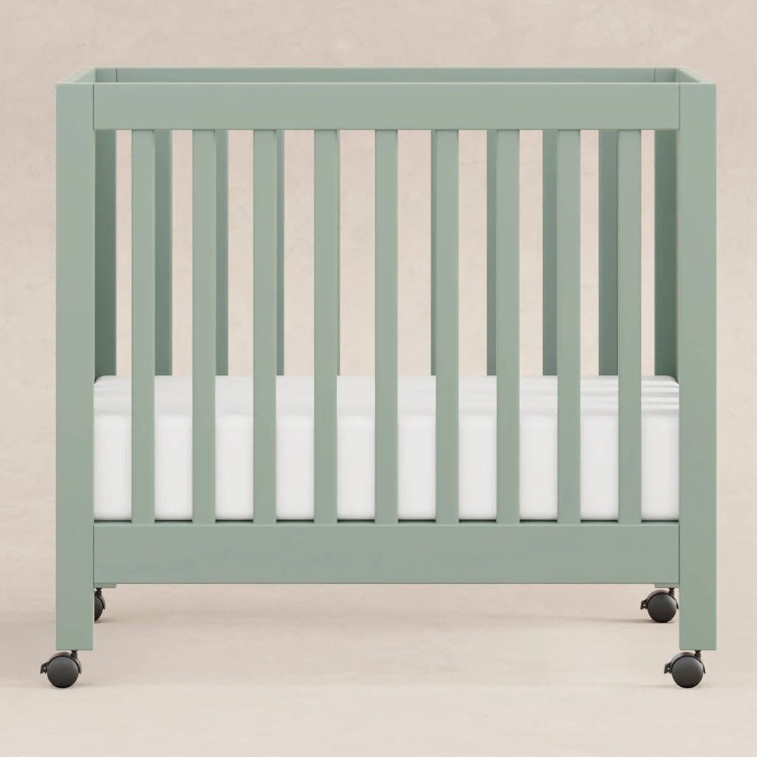 Babyletto Origami Mini Crib - Light Sage-BABYLETTO-Little Giant Kidz