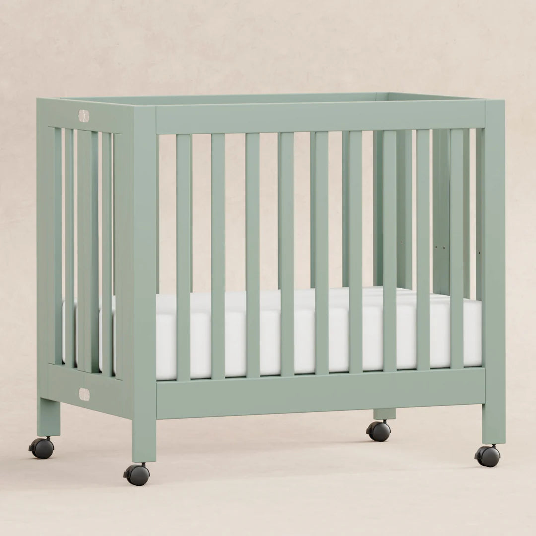 Babyletto Origami Mini Crib - Light Sage-BABYLETTO-Little Giant Kidz