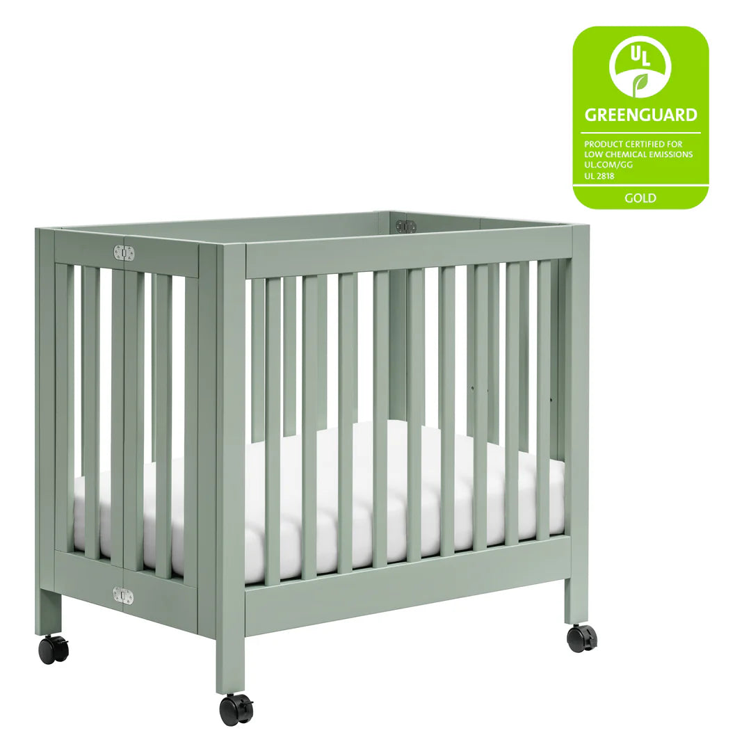 Babyletto Origami Mini Crib - Light Sage-BABYLETTO-Little Giant Kidz