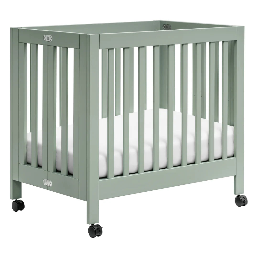 Babyletto Origami Mini Crib - Light Sage-BABYLETTO-Little Giant Kidz