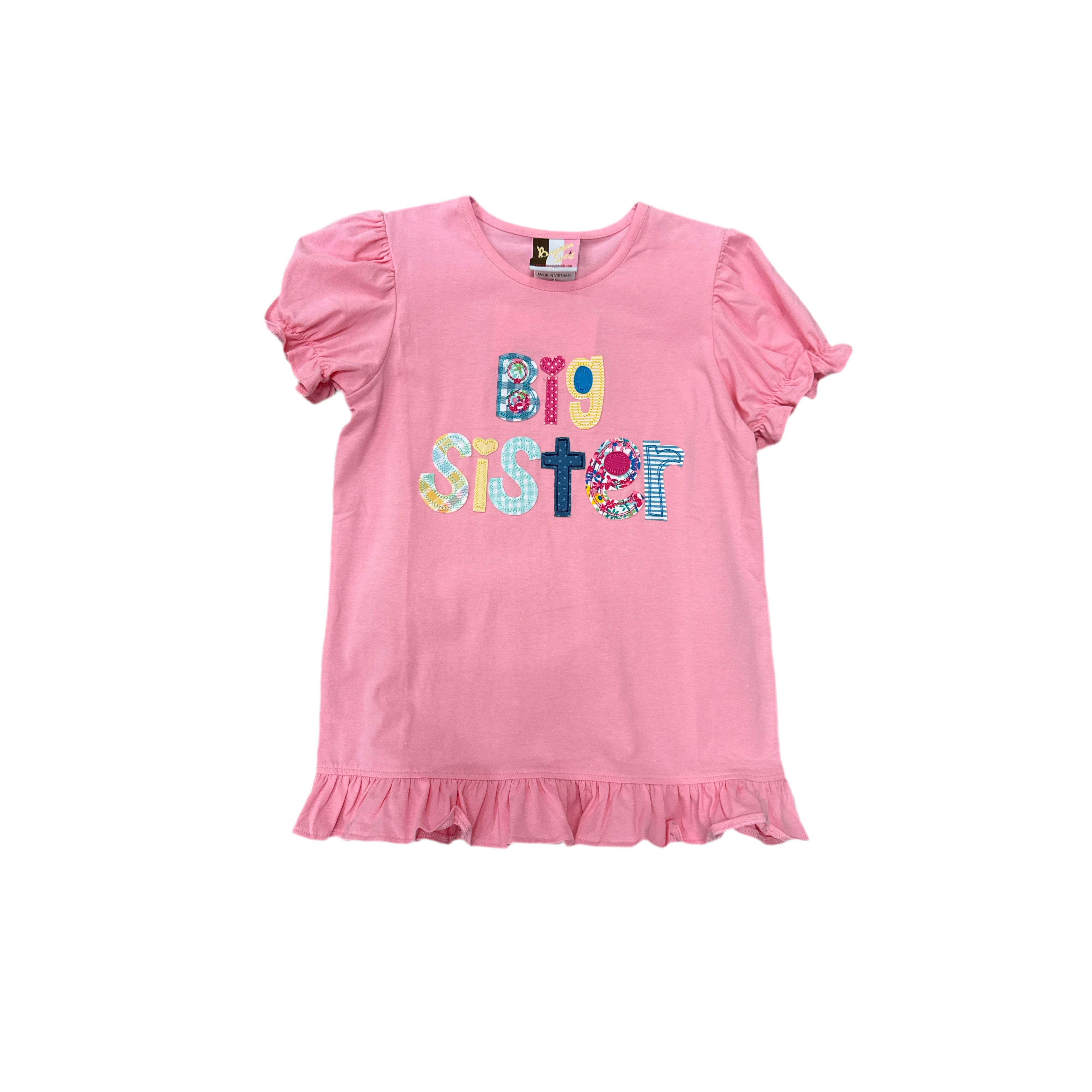 Banana Split BIG Sister Applique Shirt - Pink-BANANA SPLIT-Little Giant Kidz