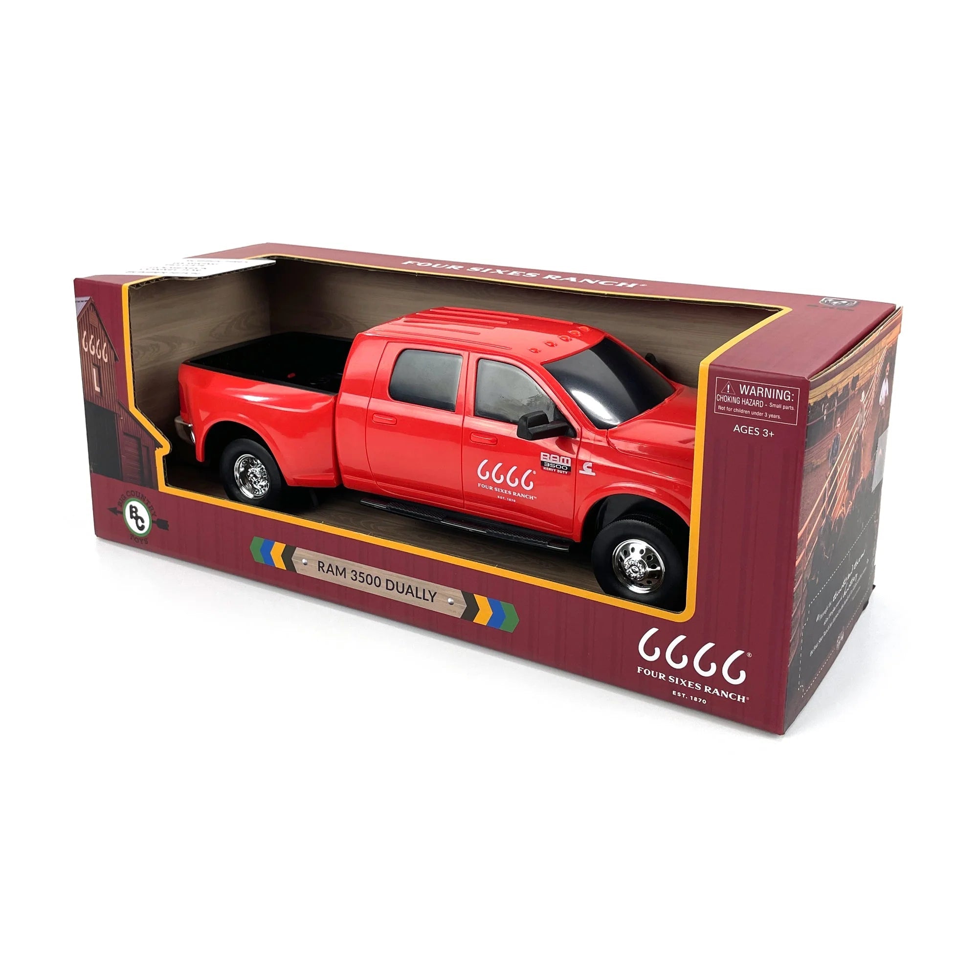 Big Country Toys 6666 Ranch Ram 3500 Mega Cab Dually - Red-BIG COUNTRY TOYS-Little Giant Kidz