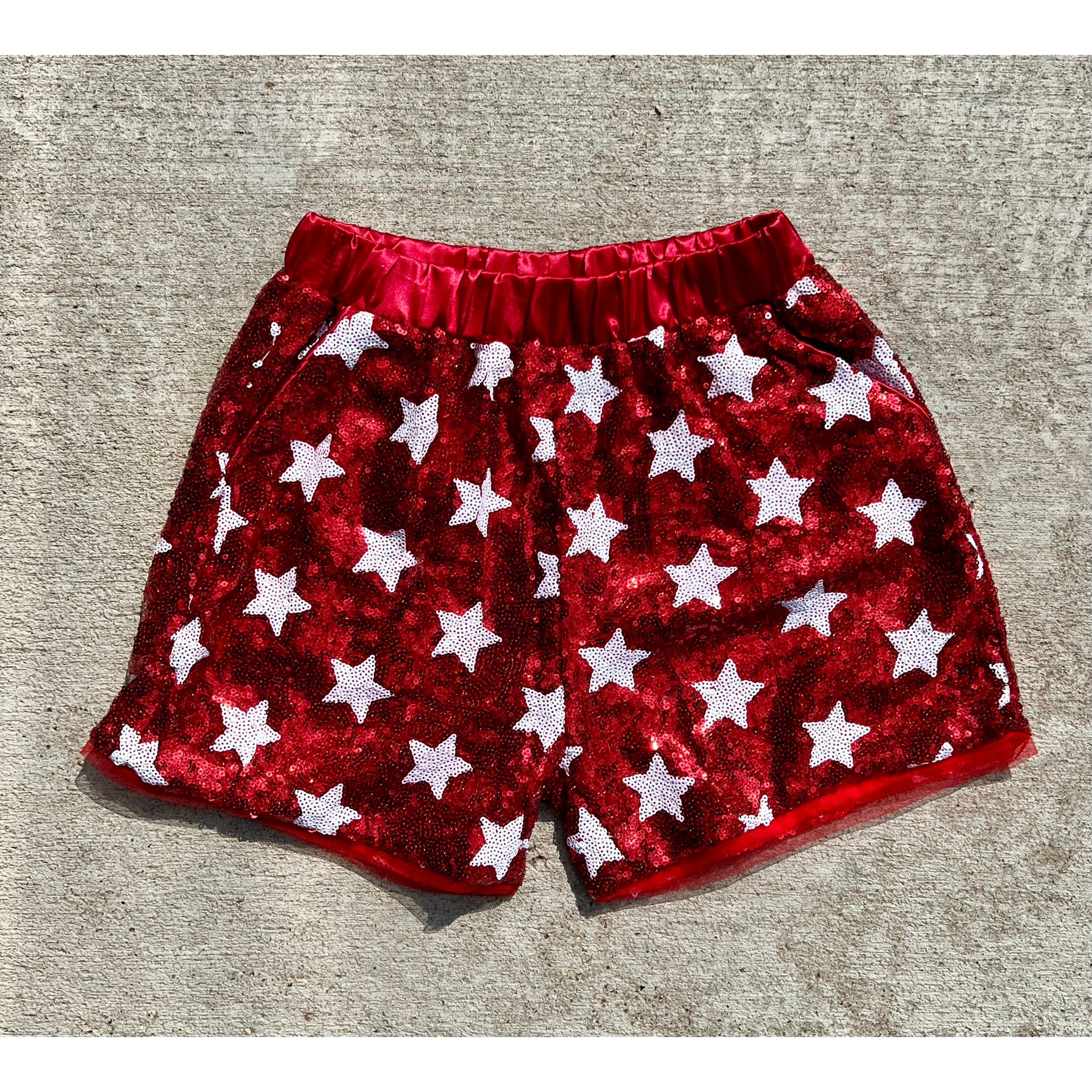 Blended Spirit Red & White Stars Shorts-Blended Spirit-Little Giant Kidz