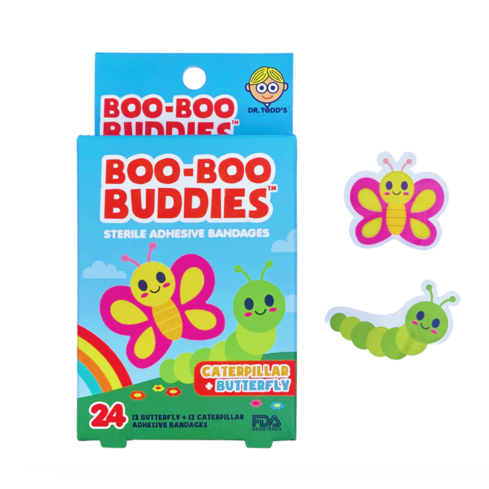 Boo-Boo Buddies Sterile Adhesive Bandages - Caterpillar + Butterfly