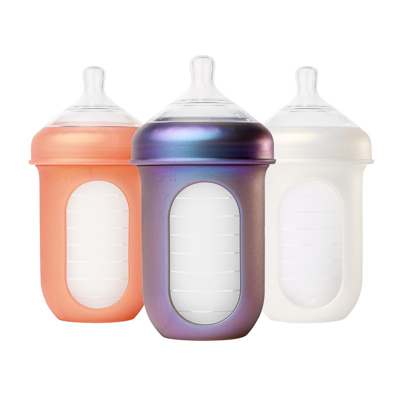 Boon NURSH Silicone Pouch Bottle 8oz (3-Pack) - Metallic-BOON-Little Giant Kidz