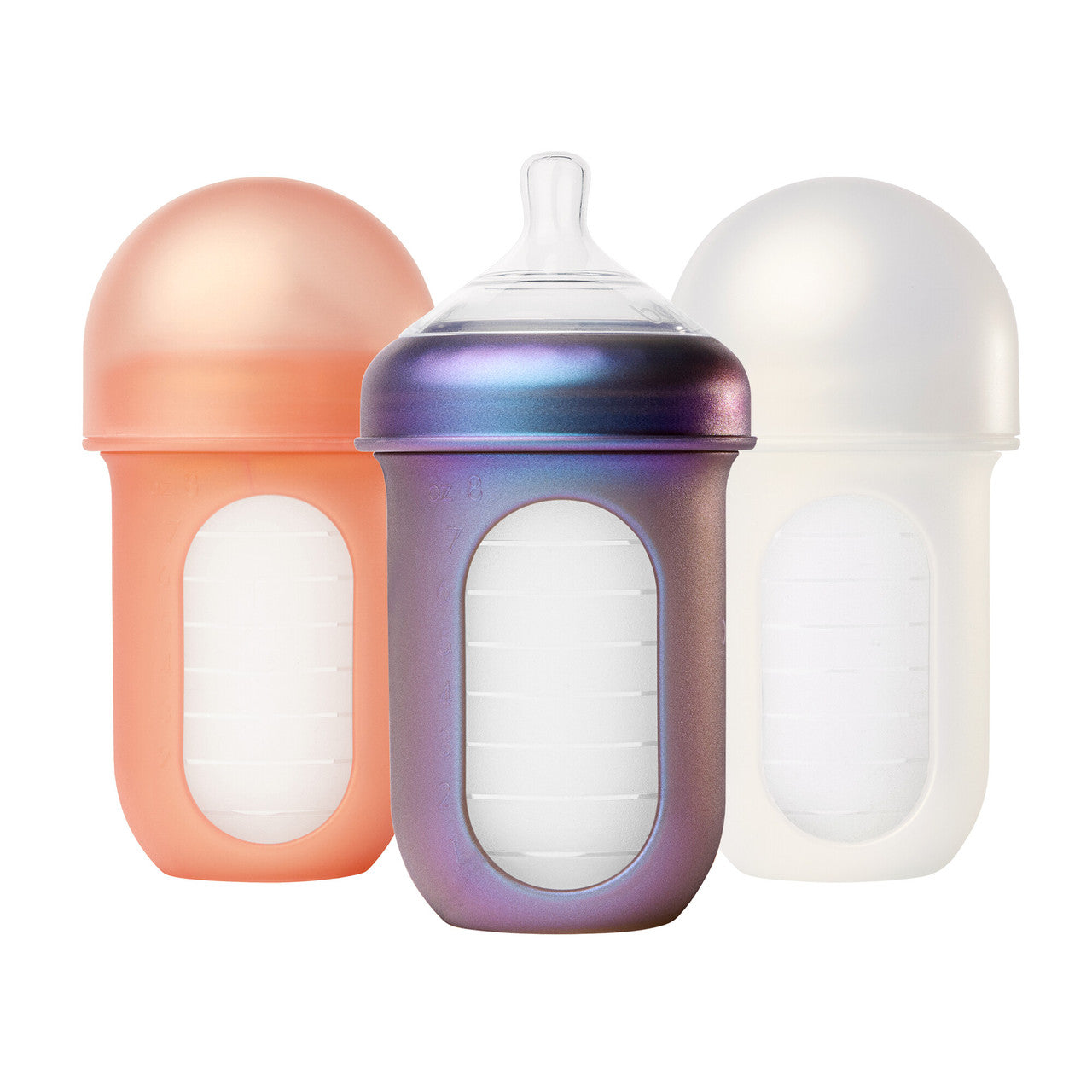 Boon NURSH Silicone Pouch Bottle 8oz (3-Pack) - Metallic-BOON-Little Giant Kidz