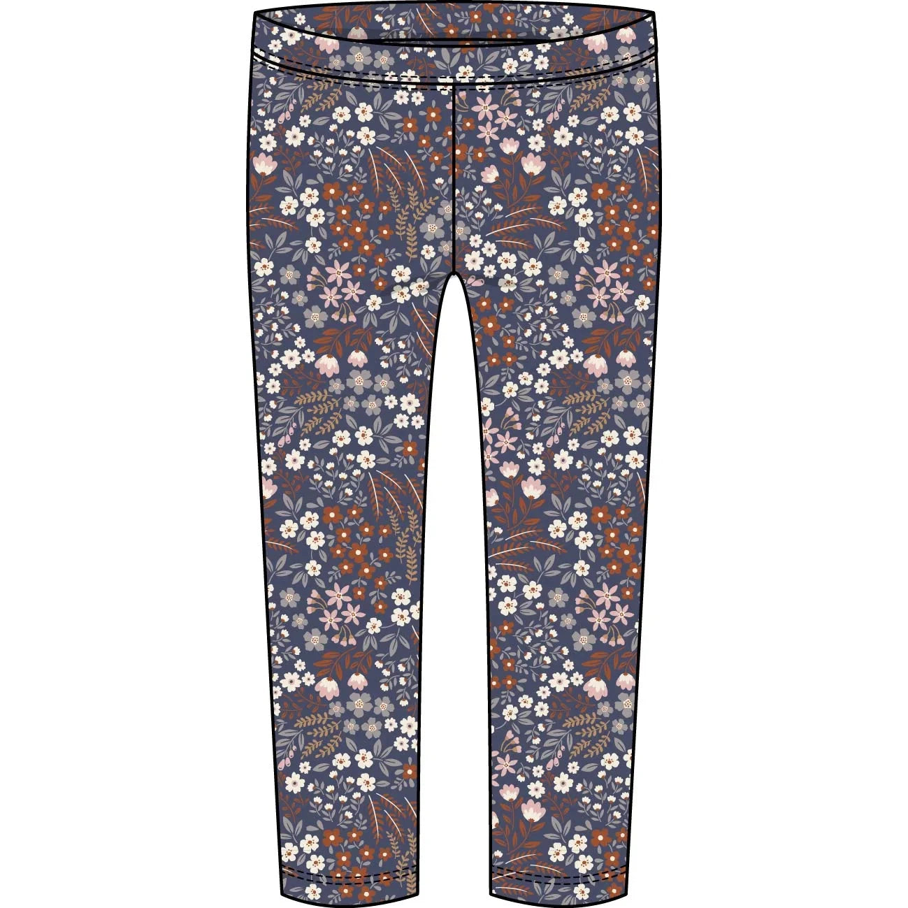 CR Kids Plum Floral Printed Legging-CR KIDS-Little Giant Kidz