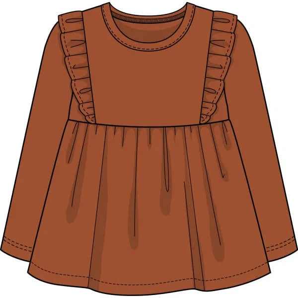 CR Kids Toffee Basic Ruffle Tunic-CR KIDS-Little Giant Kidz