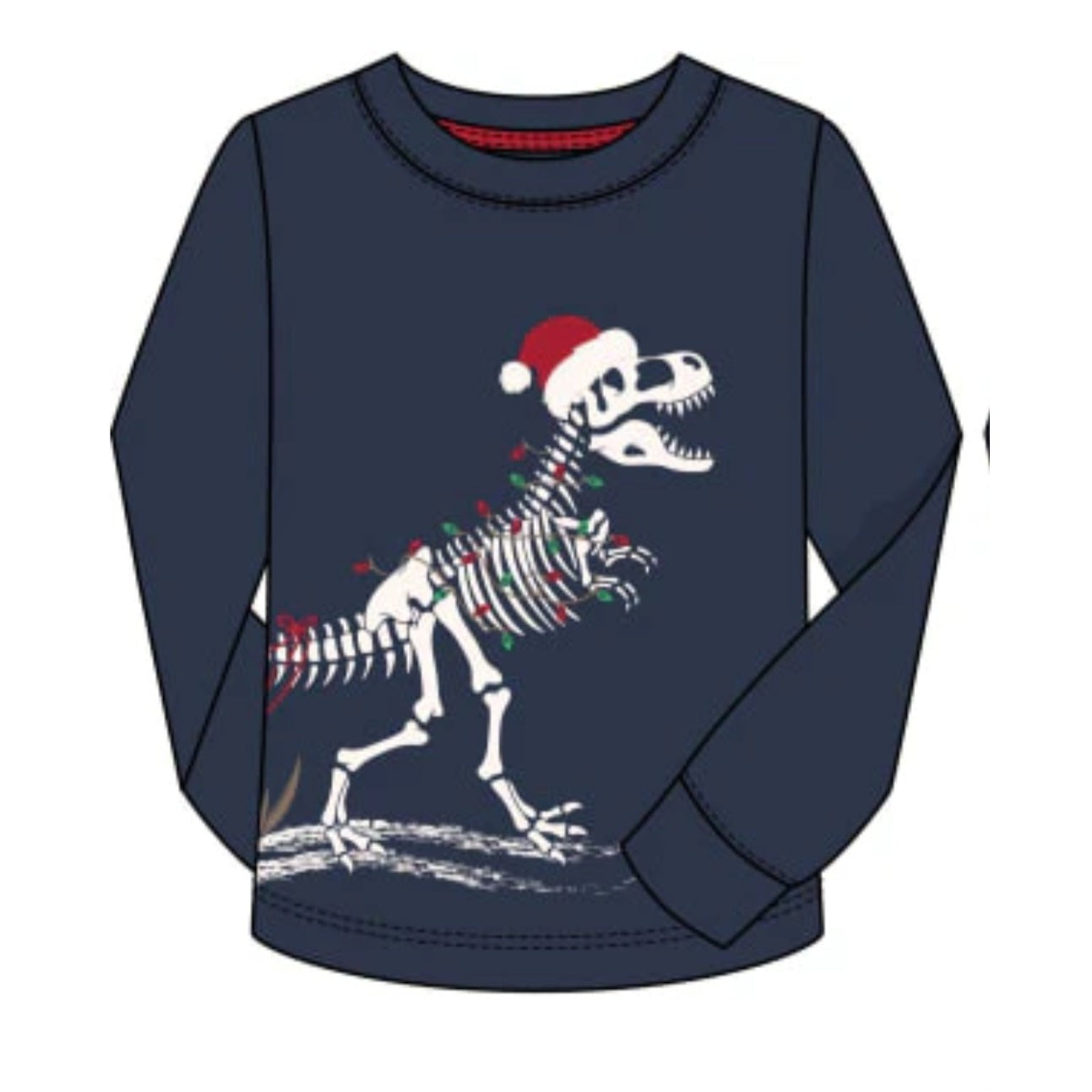 CR Sports Boys Christmas Dino Long Sleeve - Glow in the Dark-CR SPORTS-Little Giant Kidz