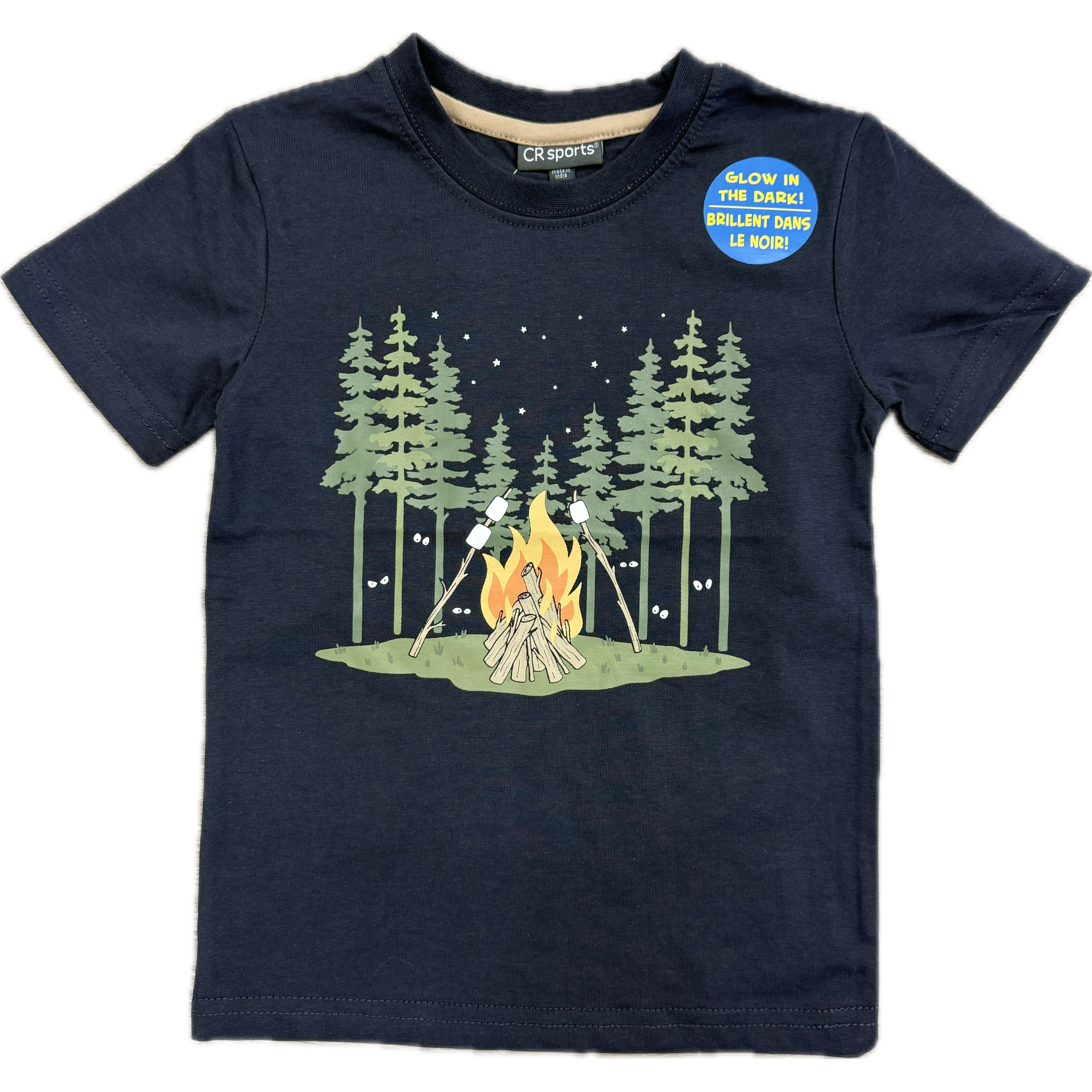 CR Sports Boy's Glow In The Dark Short Sleeve- Fire Campsite-CR SPORTS-Little Giant Kidz