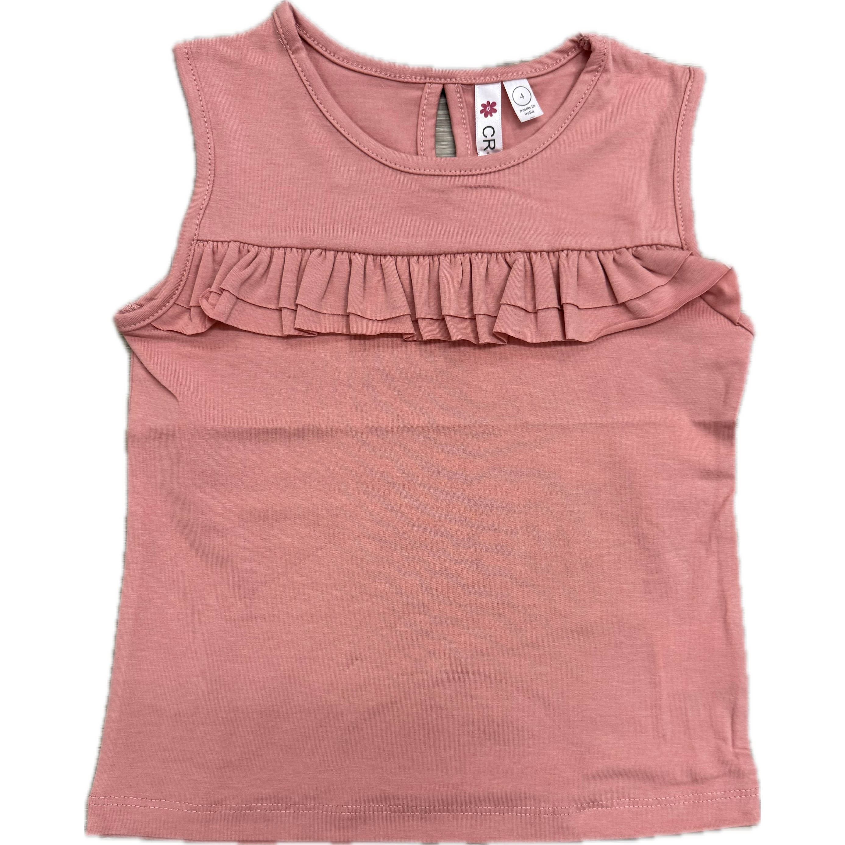 CR Sports Girls Knit Ruffle Trim Tank Top-CR SPORTS-Little Giant Kidz