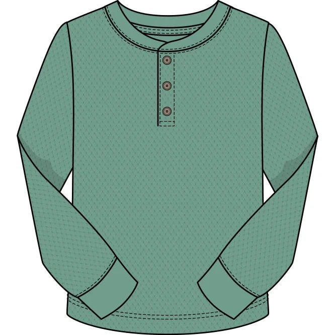 CR Sports Teal Basic Thermal Henley Top-CR SPORTS-Little Giant Kidz