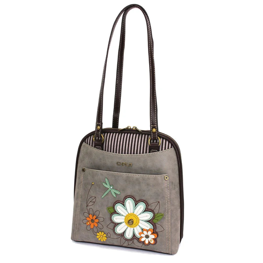 Chala Convertible Backpack Purse Daisy - Gray-Chala Group-Little Giant Kidz