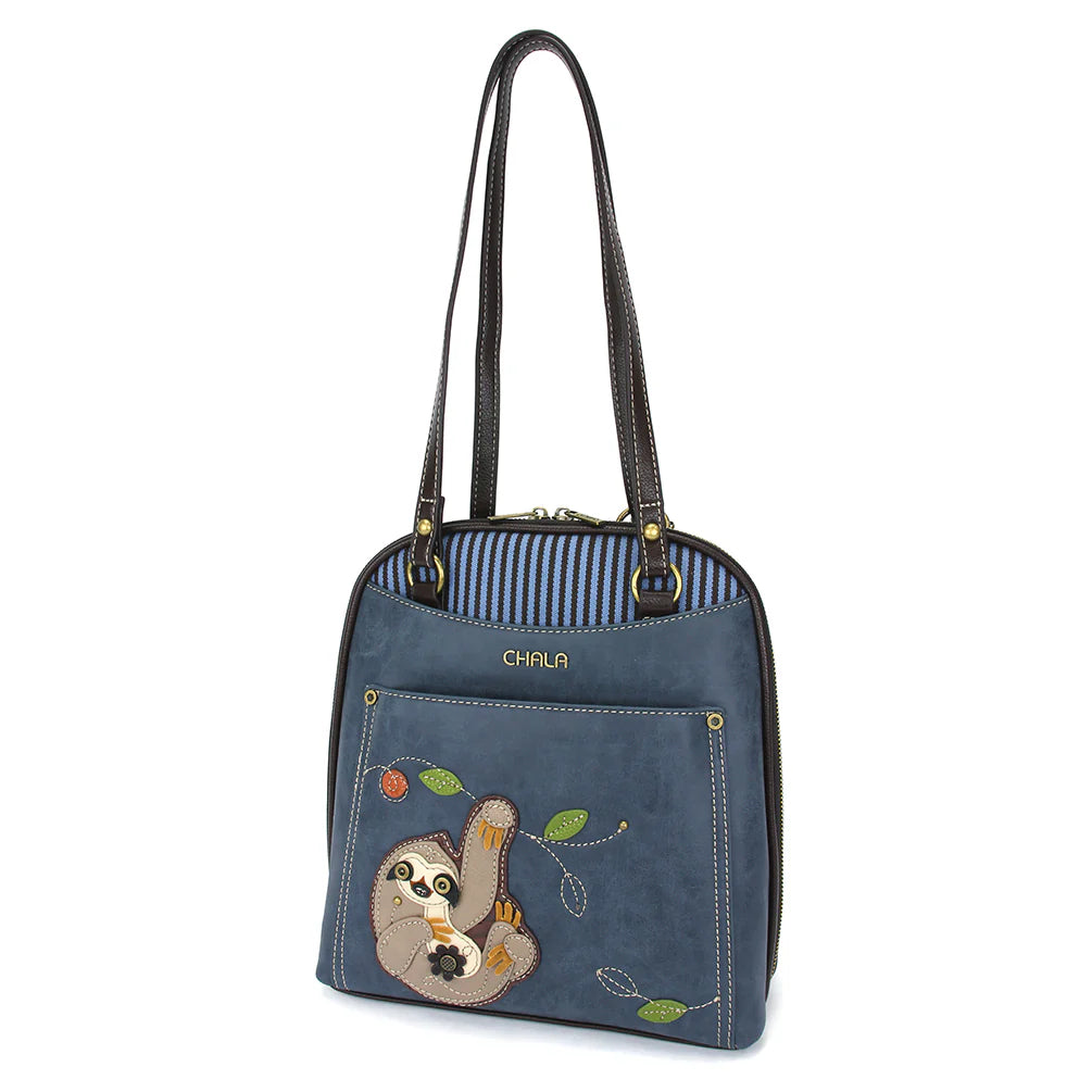 Chala Convertible Backpack Purse Sloth - Blue-Chala Group-Little Giant Kidz