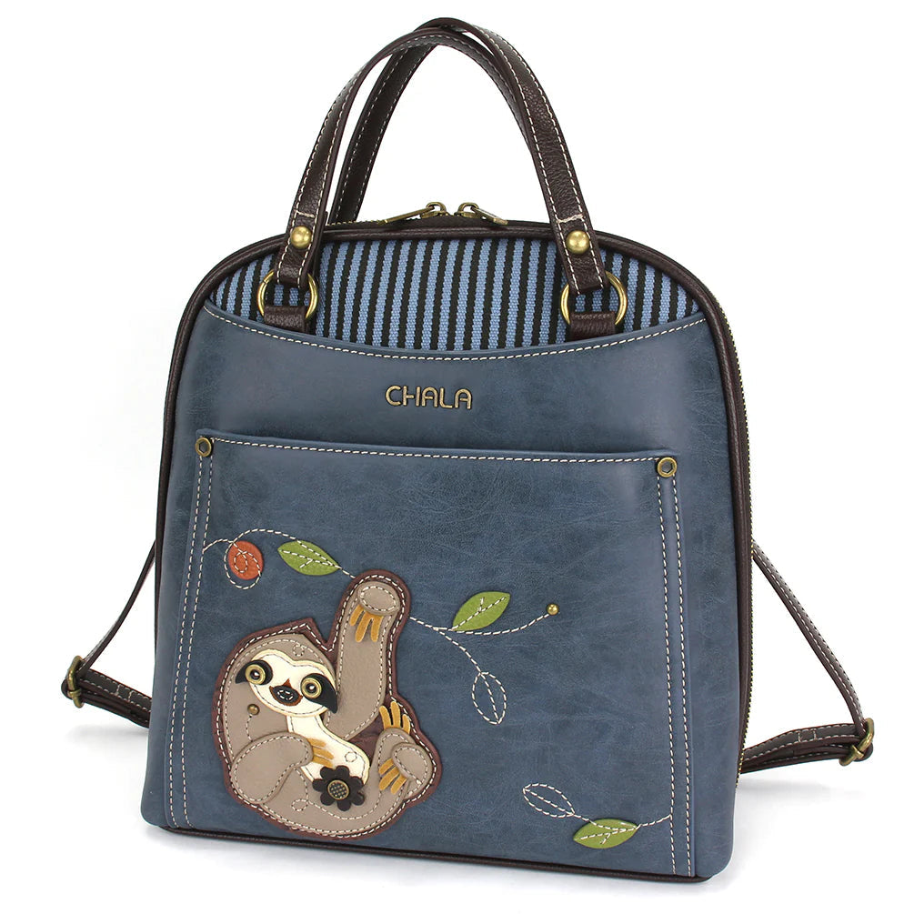 Chala Convertible Backpack Purse Sloth - Blue-Chala Group-Little Giant Kidz