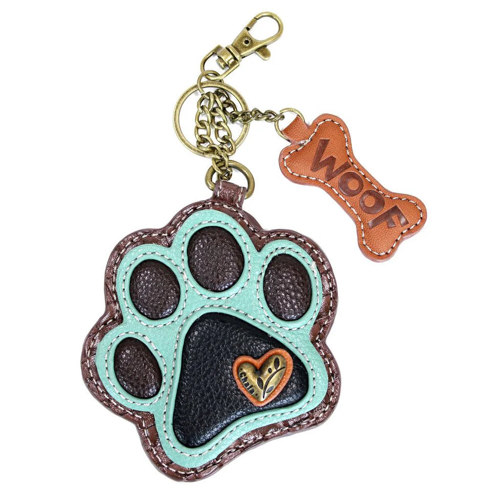 Chala Key Fob/Coin Purse - Paw Print (Teal)-Chala Group-Little Giant Kidz