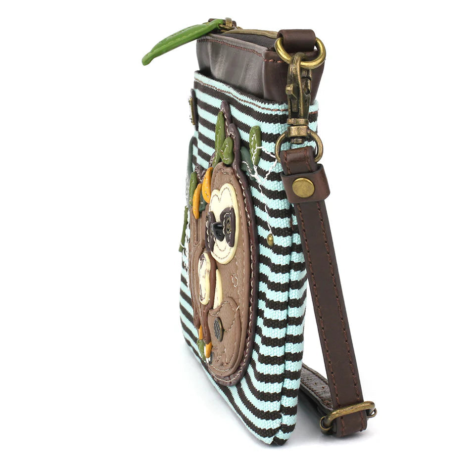 Chala Mini Crossbody - Sloth Family (Blue Stripe)-Chala Group-Little Giant Kidz