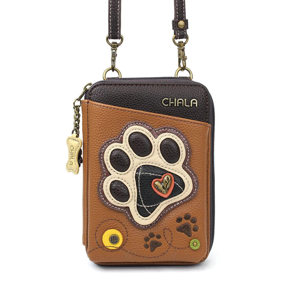 Chala Wallet Xbody - Ivory Paw Print (Brown)-Chala Group-Little Giant Kidz