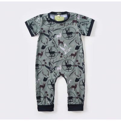 Clover Cottage Hunt Scope Boy Romper-Clover Cottage-Little Giant Kidz