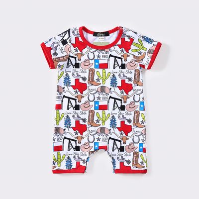 Clover Cottage Texas Boy Romper-Clover Cottage-Little Giant Kidz