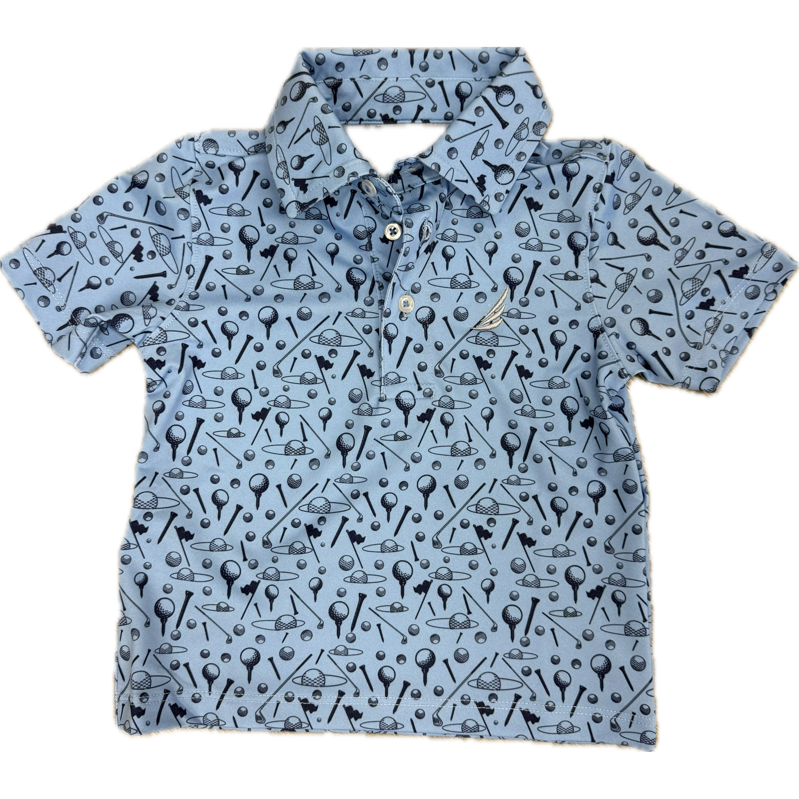 Coolybri Miles Light Blue Printed Polo Shirt-Coolybri-Little Giant Kidz