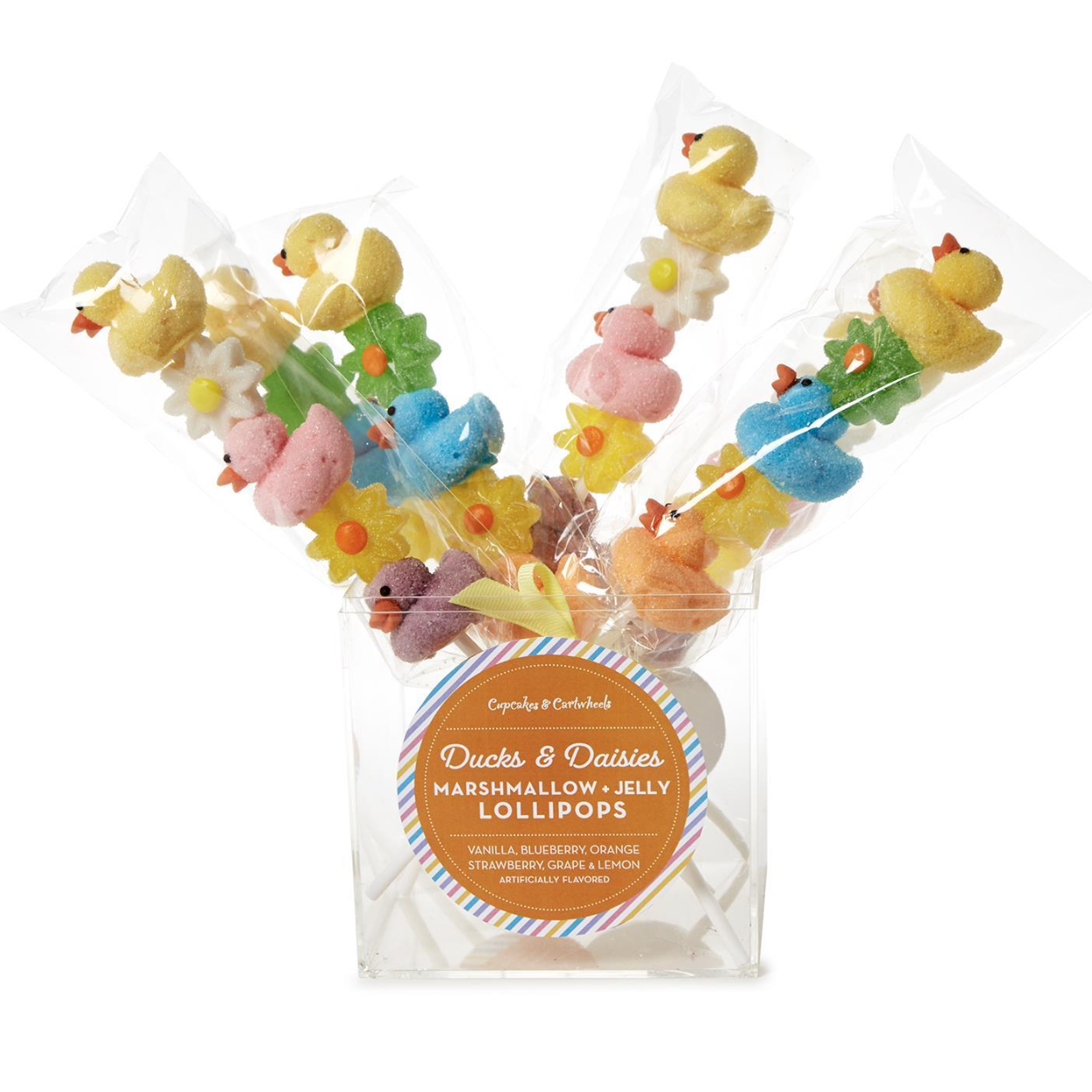 Cupcakes & Cartwheels Ducks & Daisies Marshmallow Duck Jelly Flower Lollipop-CUPCAKES & CARTWHEELS-Little Giant Kidz