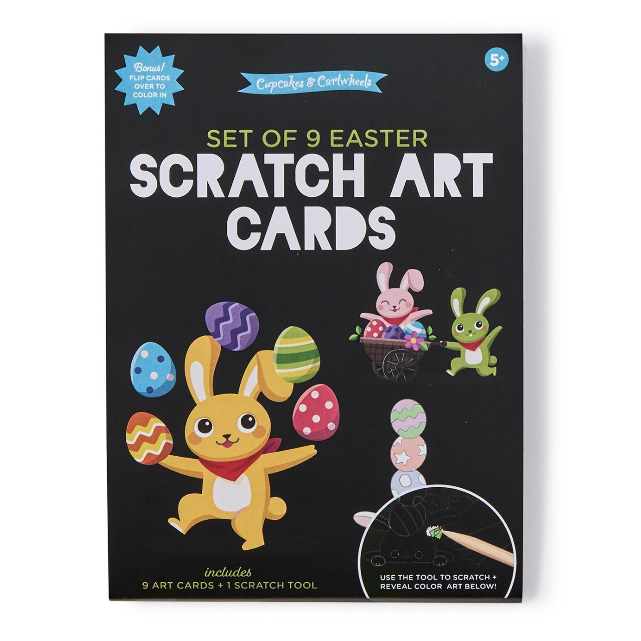 Cupcakes & Cartwheels Easter Design Scratch and Coloring Card-CUPCAKES & CARTWHEELS-Little Giant Kidz