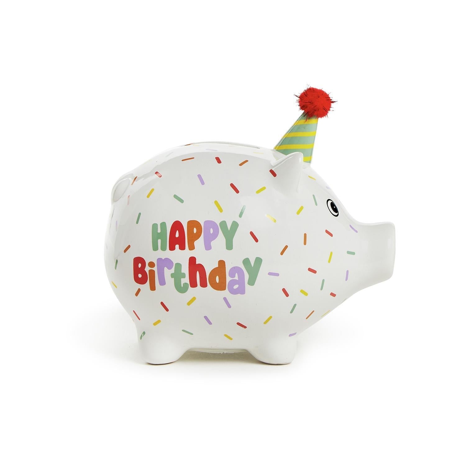 Cupcakes & Cartwheels Happy Birthday Piggy Bank-TWO'S COMPANY-Little Giant Kidz