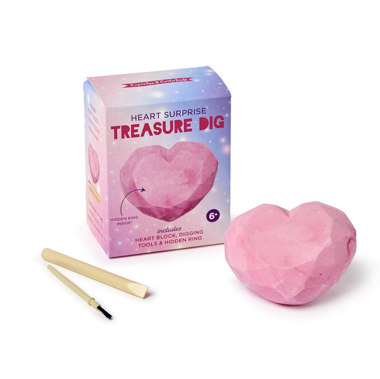 Cupcakes & Cartwheels Heart Surprise Treasure Dig Excavation Kit-CUPCAKES & CARTWHEELS-Little Giant Kidz