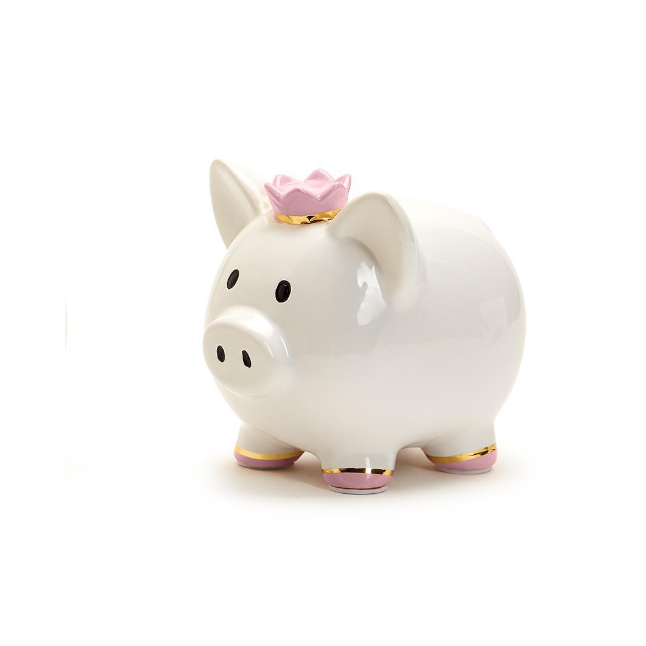 Cupcakes & Cartwheels Piggy Bank with Crown-CUPCAKES & CARTWHEELS-Little Giant Kidz