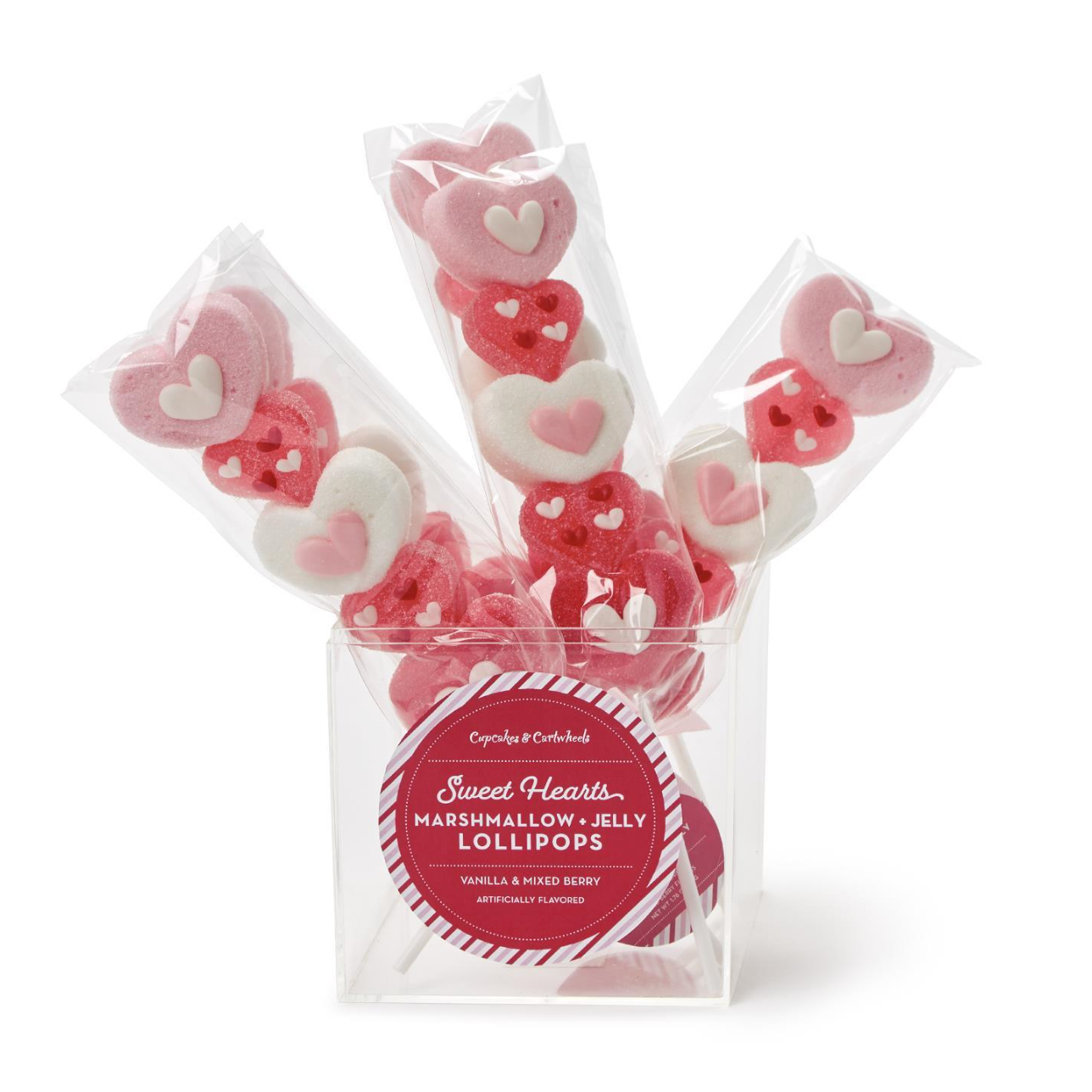 Cupcakes & Cartwheels Sweet Hearts Vanilla Marshmallow & Jelly Lollipop-CUPCAKES & CARTWHEELS-Little Giant Kidz