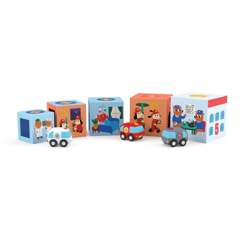 DJECO Blocks & Towers Stacking Cubes - TopaniCar-DJECO-Little Giant Kidz